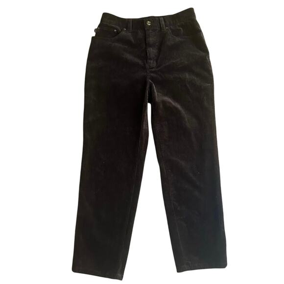 Ralph Lauren 8 Petite Dark Brown Classic Preppy Wide Wale Straight Corduroy Pant - Picture 1 of 6